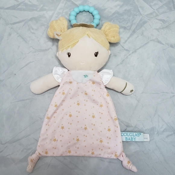 Douglas Baby Princess Doll Lovie Lovey Pink Blonde Girl with Teether Comfort EUC - Picture 1 of 11